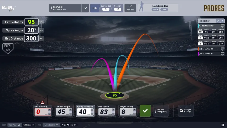 Field view, ball flight